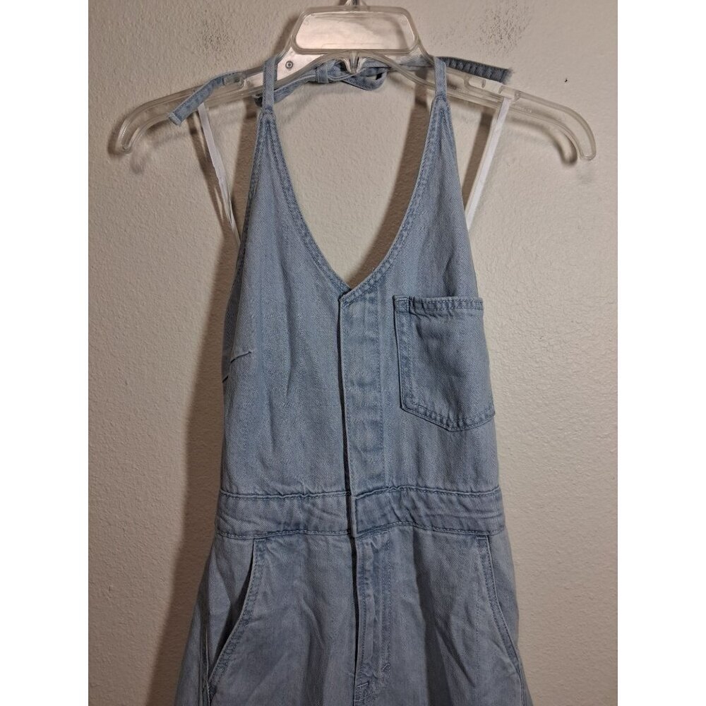 NWT Universal Thread Denim Halter Maxi Dress Chambray Women's Size 00 - Picture 2 of 7